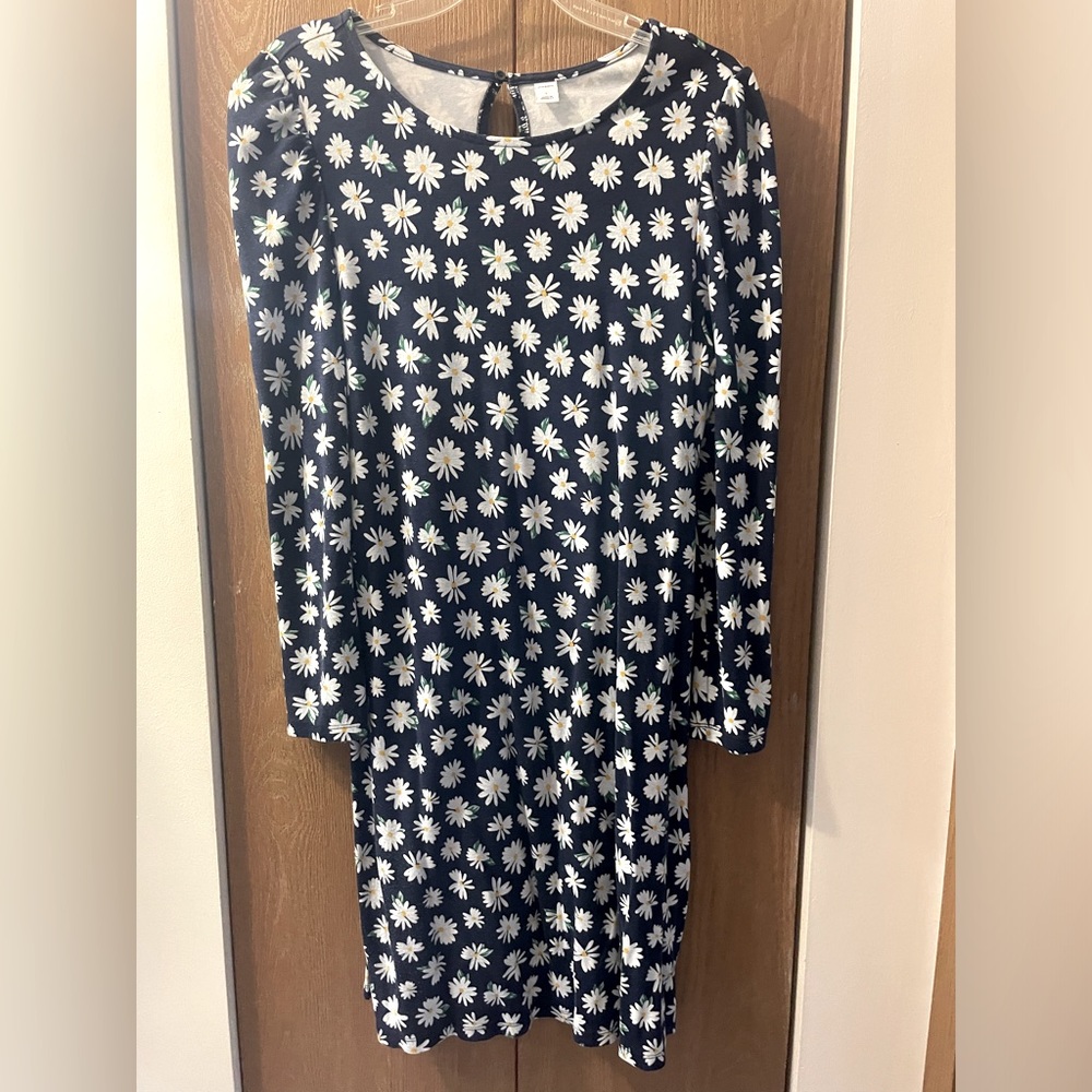 Old Navy Women’s Long-sleeve Dress, size L, color: Daisy print